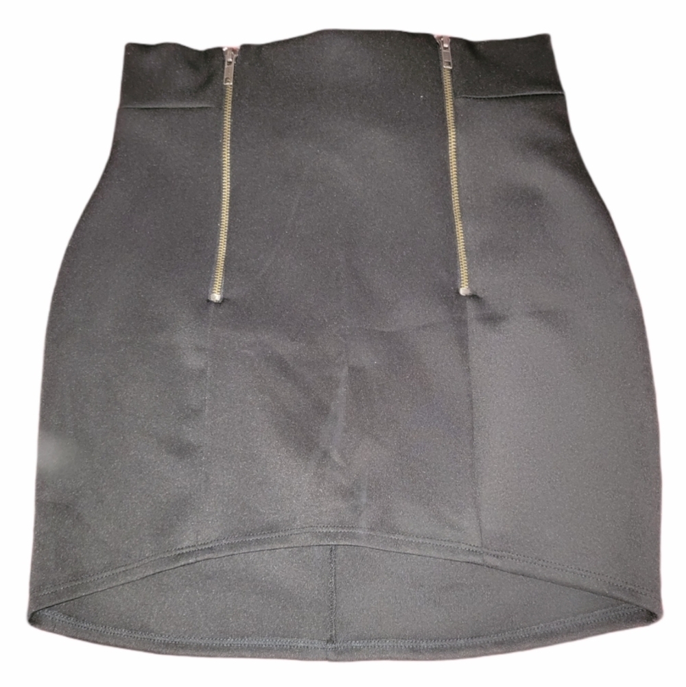 Black Scuba Mini Skirt
